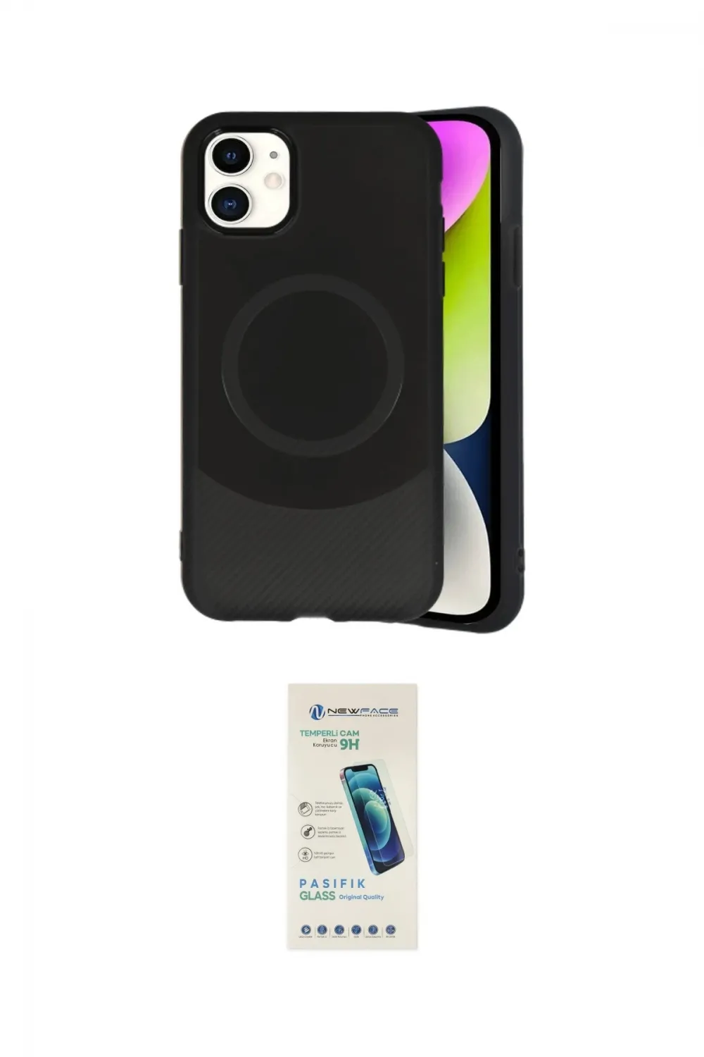 ieg™ iPhone 11 Kılıf Ufuk Serisi - Şeffaf Pasifik Cam Ekran Koruyucu