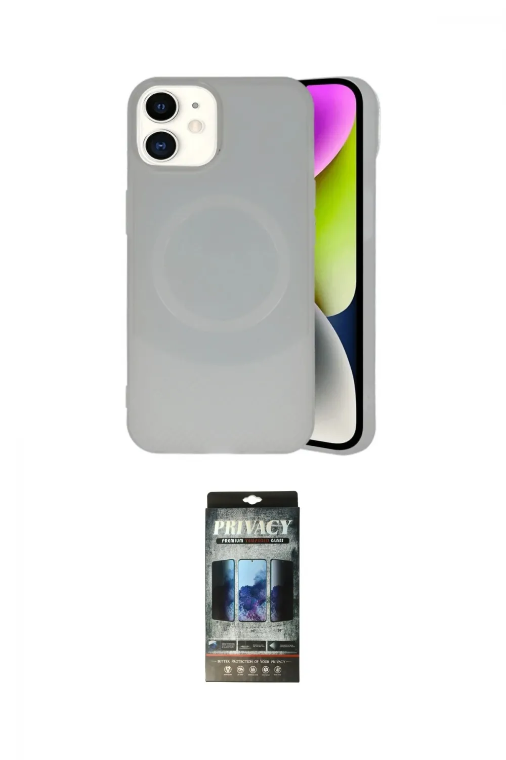 ieg™ iPhone 11 Kılıf Ufuk Serisi - Siyah 34D Hayalet Izgaralı Cam