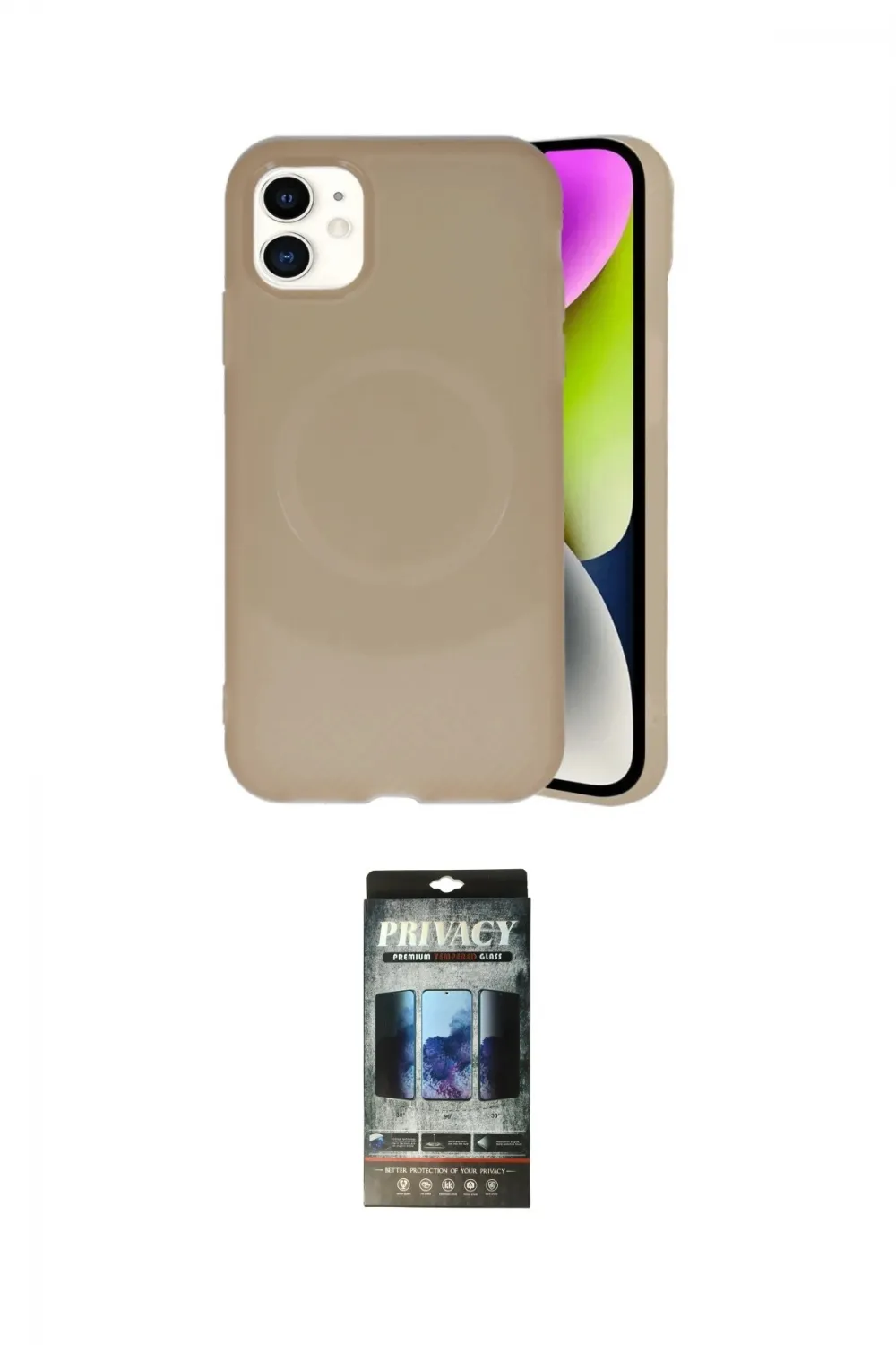 ieg™ iPhone 11 Kılıf Ufuk Serisi - Siyah 34D Hayalet Izgaralı Cam