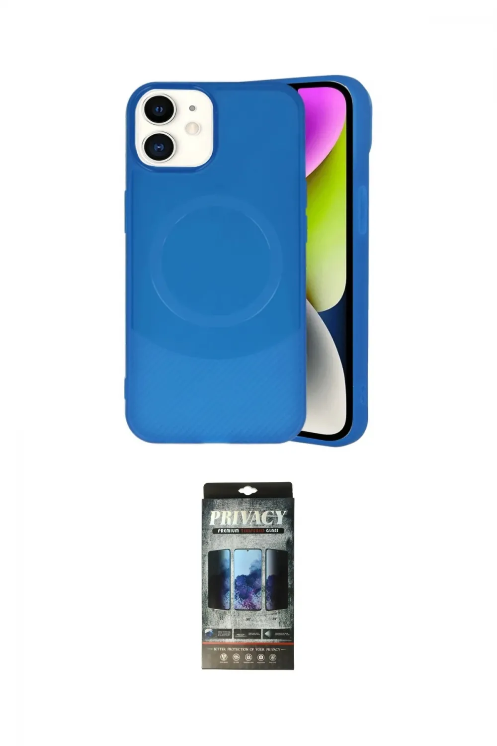 ieg™ iPhone 11 Kılıf Ufuk Serisi - Siyah 34D Hayalet Izgaralı Cam