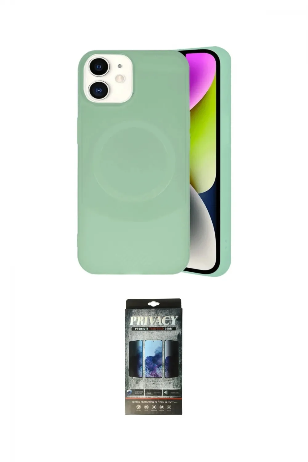 ieg™ iPhone 11 Kılıf Ufuk Serisi - Siyah 34D Hayalet Izgaralı Cam