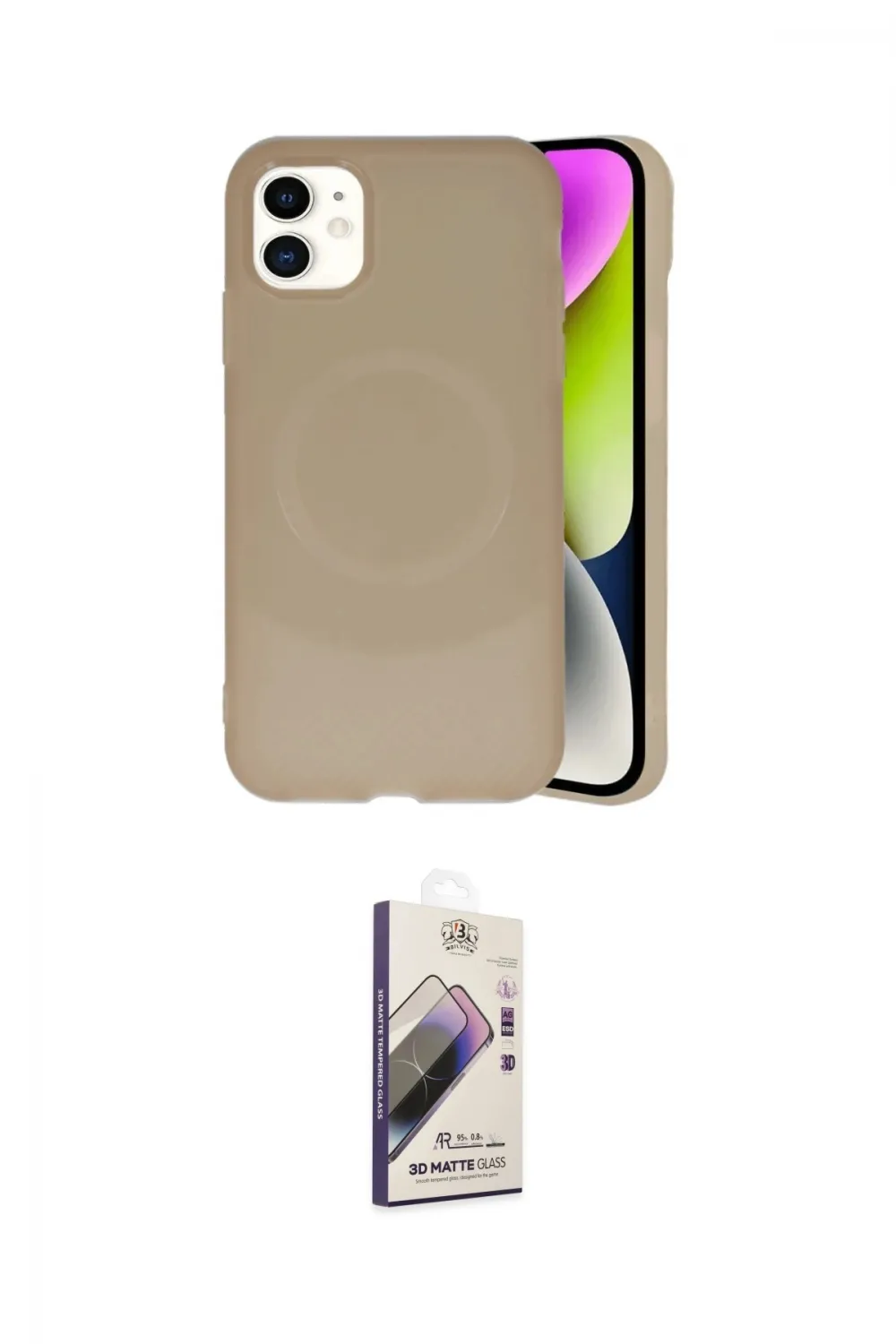 ieg™ iPhone 11 Kılıf Ufuk Serisi - Siyah Bilvis 3D Mat Cam Ekran Koruyucu