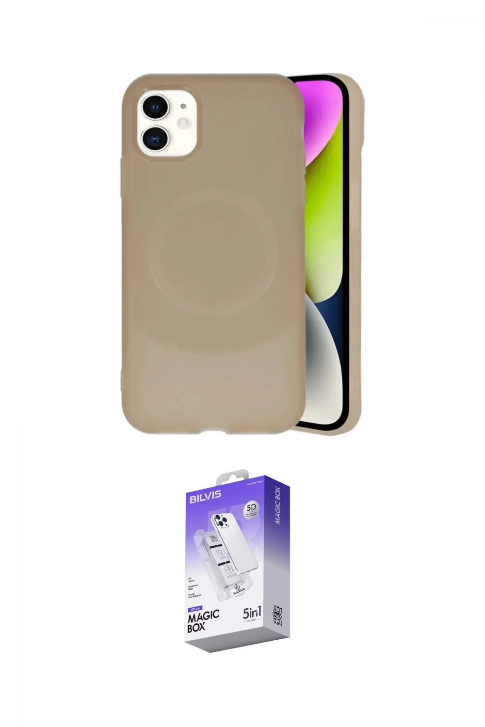 ieg™ iPhone 11 Kılıf Ufuk Serisi - Siyah Bilvis 5in1 3D Magic Cam Ekran Koruyucu