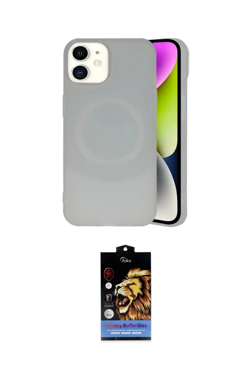 ieg™ iPhone 11 Kılıf Ufuk Serisi - Siyah Buffer Hayalet Cam Ekran Koruyucu
