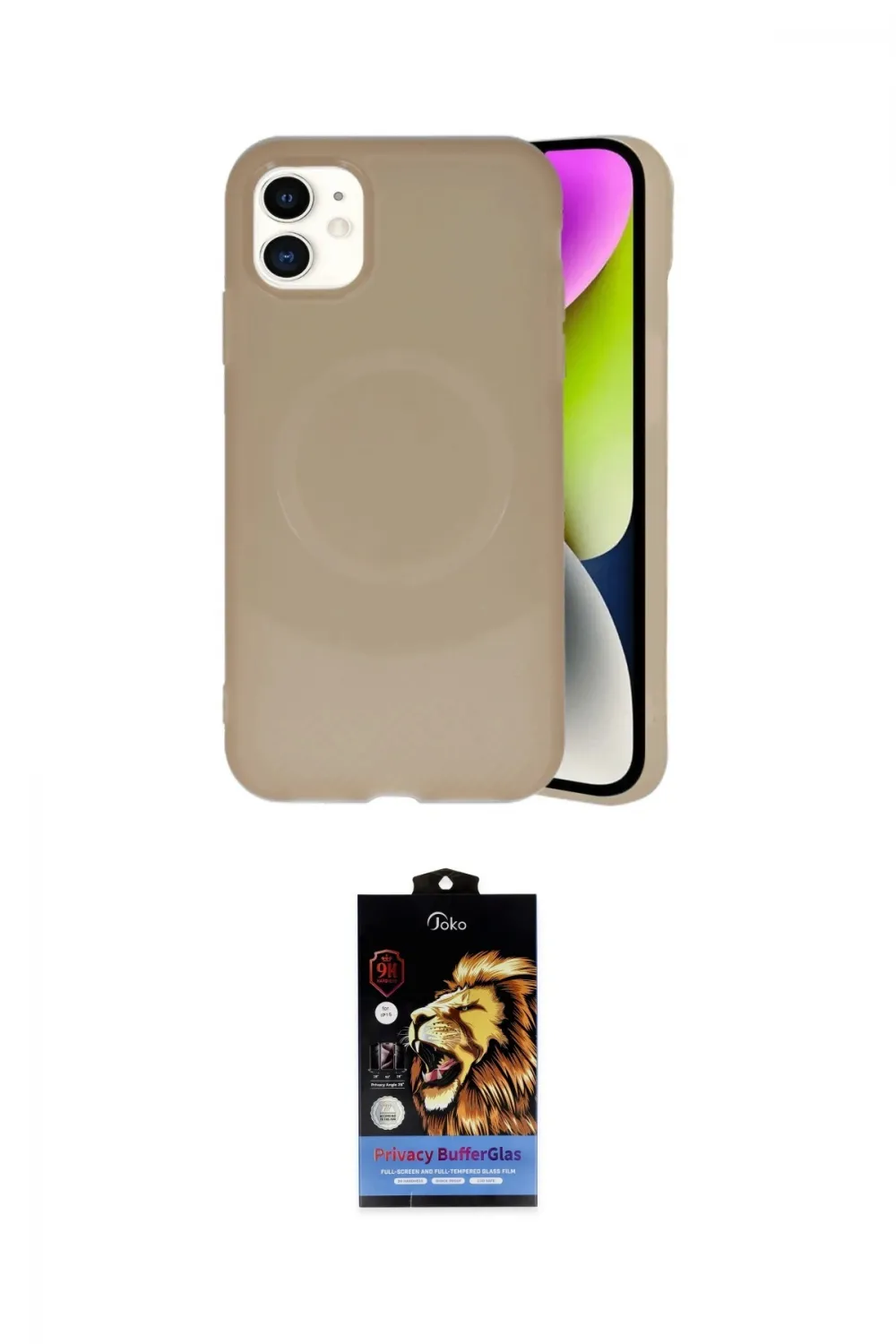 ieg™ iPhone 11 Kılıf Ufuk Serisi - Siyah Buffer Hayalet Cam Ekran Koruyucu