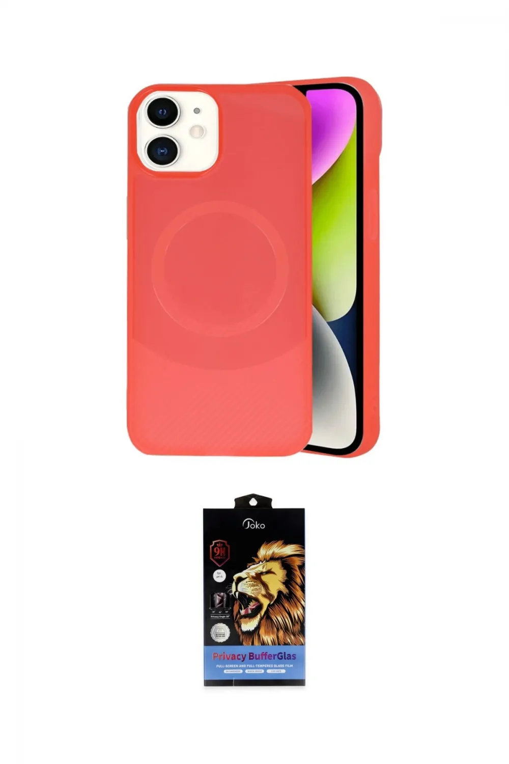 ieg™ iPhone 11 Kılıf Ufuk Serisi - Siyah Buffer Hayalet Cam Ekran Koruyucu
