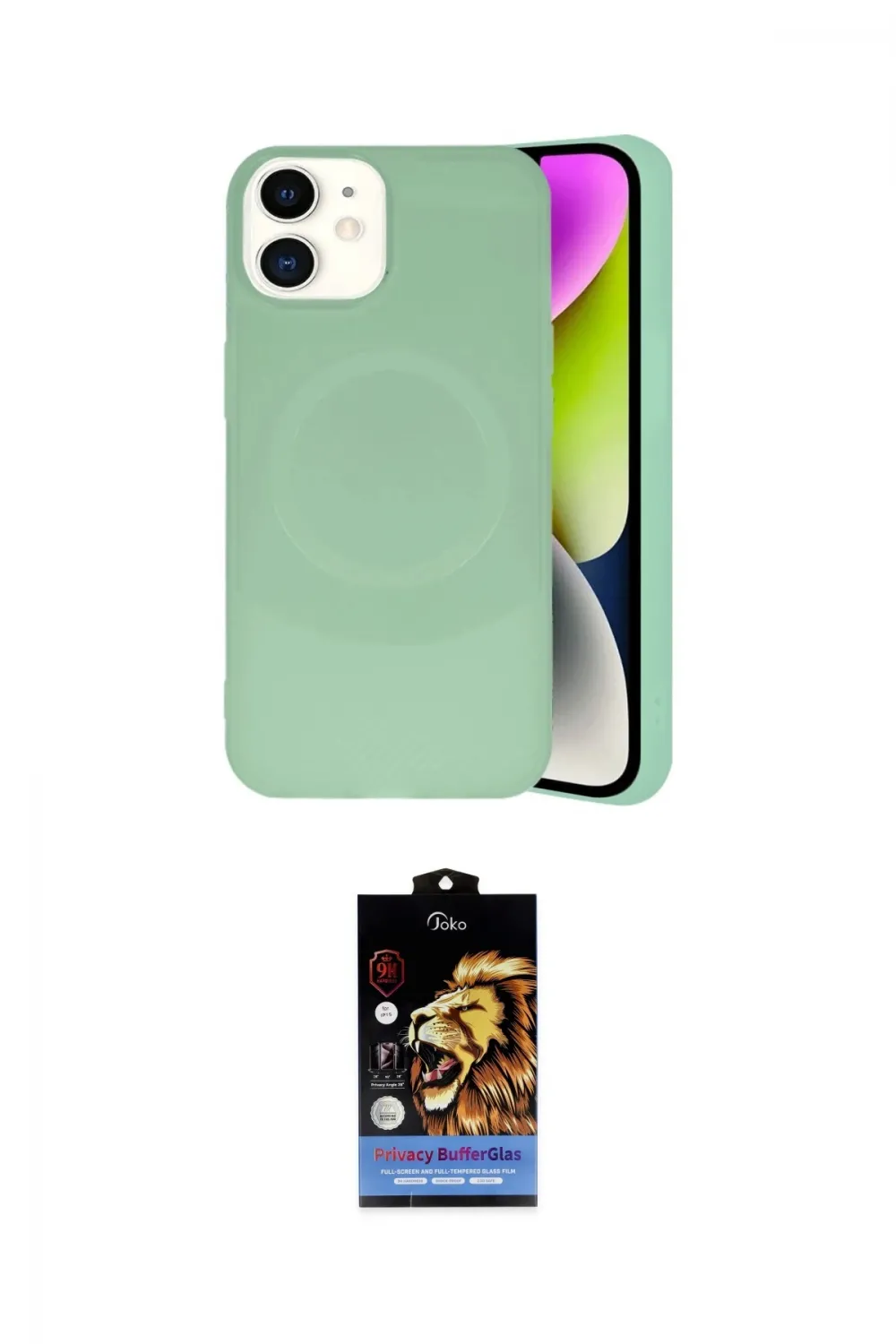 ieg™ iPhone 11 Kılıf Ufuk Serisi - Siyah Buffer Hayalet Cam Ekran Koruyucu