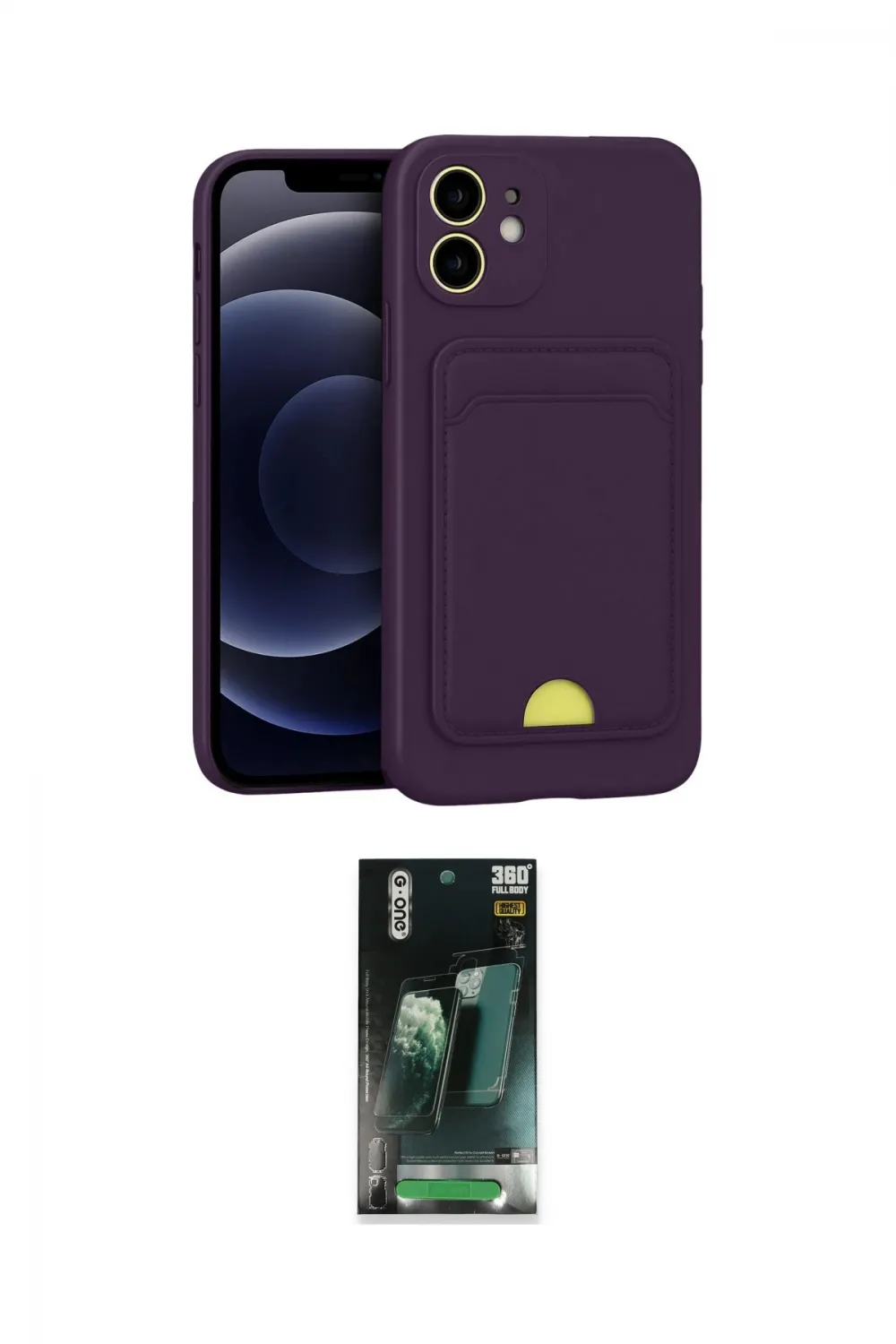 ieg™ iPhone 11 Kılıf Vadi Çizgi Prime - Siyah 360 Mat Full Body Arka Koruyucu