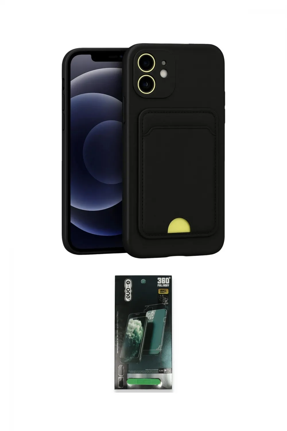 ieg™ iPhone 11 Kılıf Vadi Çizgi Prime - Siyah 360 Mat Full Body Arka Koruyucu