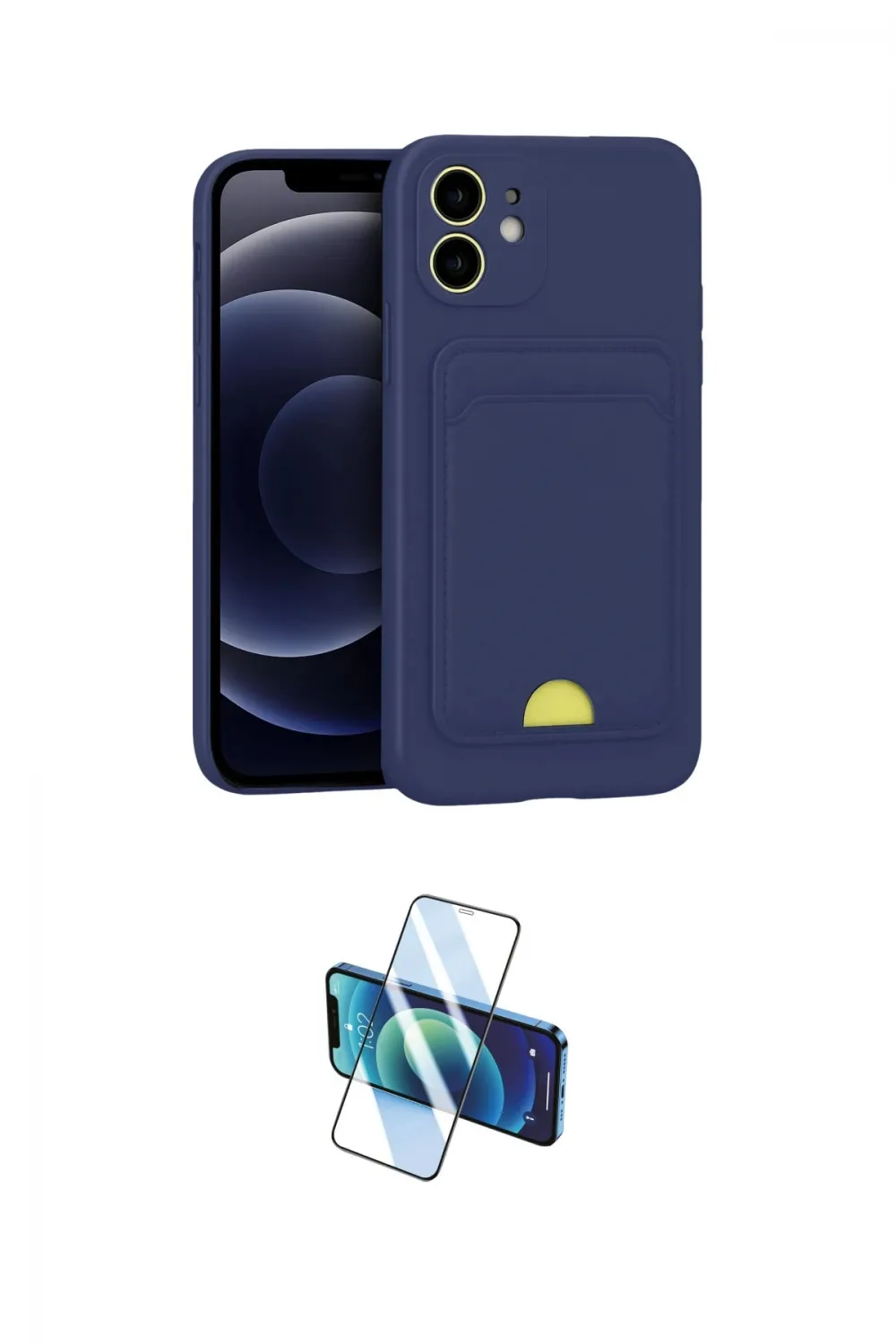 ieg™ iPhone 11 Kılıf Vadi Çizgi Prime - Siyah 3D Antistatik Cam Ekran Koruyucu