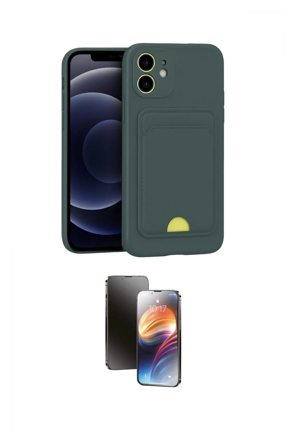 ieg™ iPhone 11 Kılıf Vadi Çizgi Prime - Siyah 3D Antistatik Mat Seramik Nano Ekran Koruyucu
