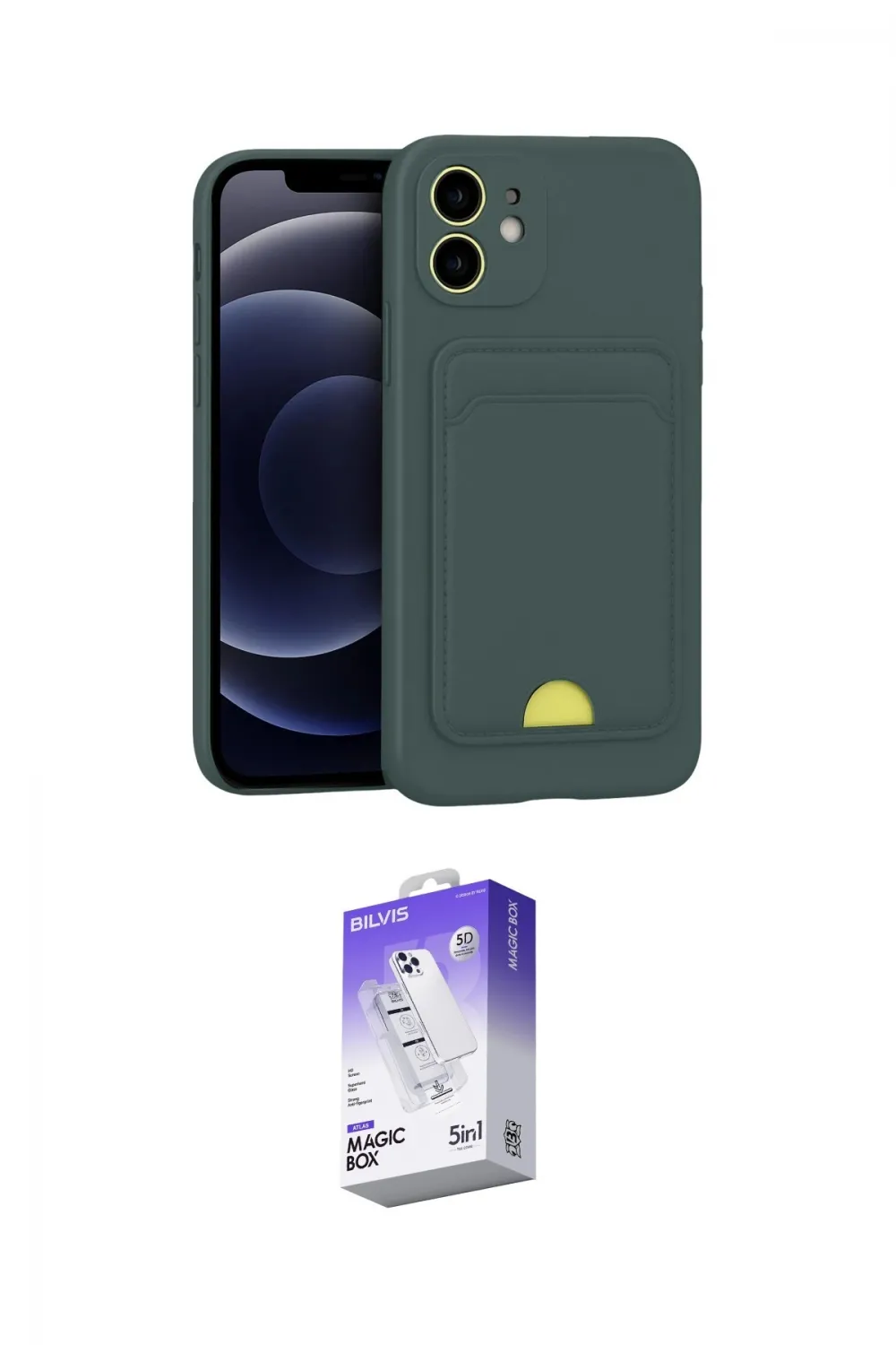 ieg™ iPhone 11 Kılıf Vadi Çizgi Prime - Siyah Bilvis 5in1 3D Magic Cam Ekran Koruyucu