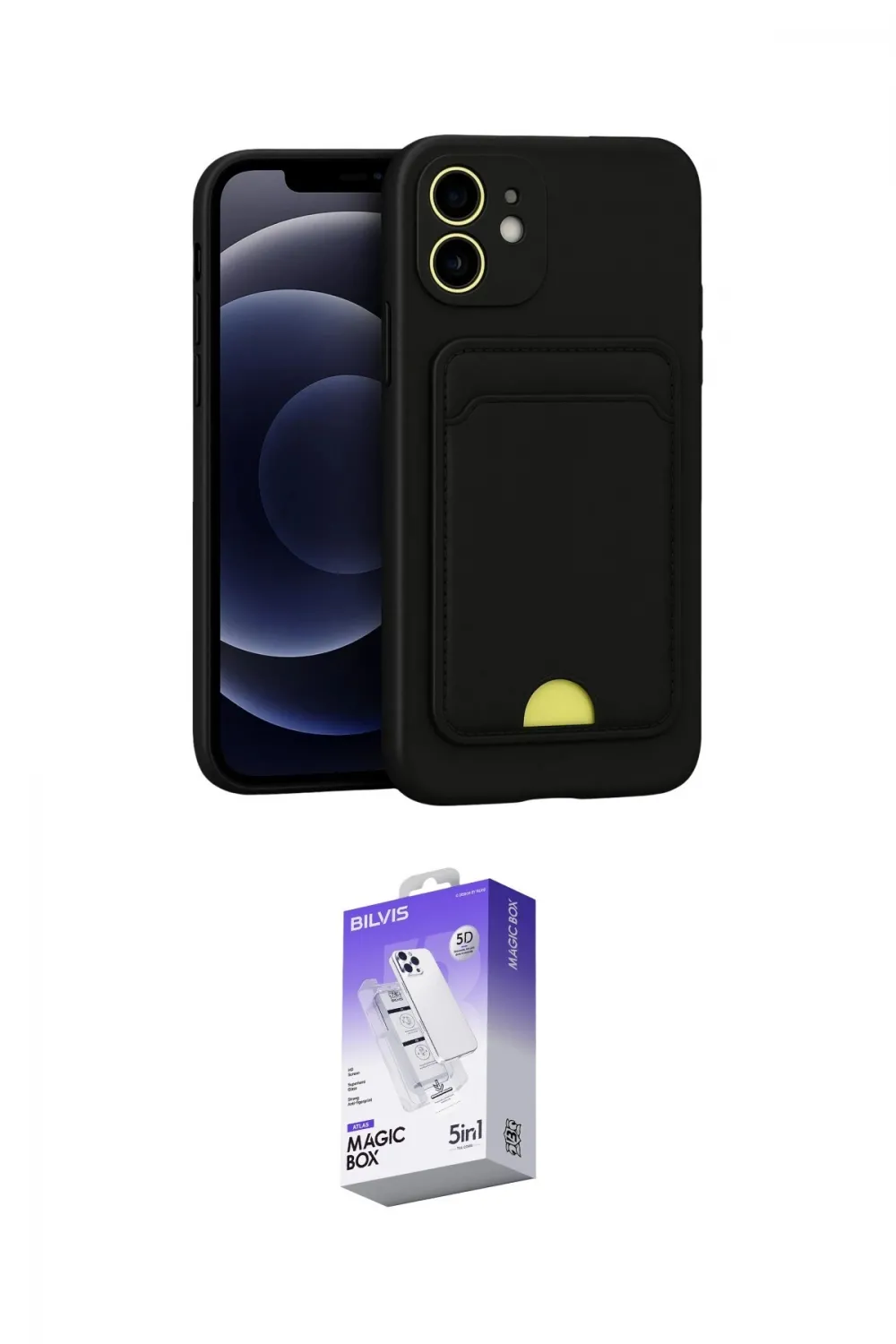 ieg™ iPhone 11 Kılıf Vadi Çizgi Prime - Siyah Bilvis 5in1 3D Magic Cam Ekran Koruyucu