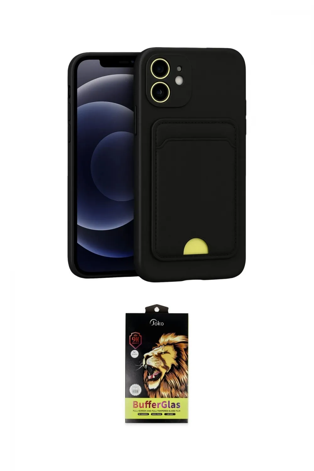 ieg™ iPhone 11 Kılıf Vadi Çizgi Prime - Siyah Buffer Cam Ekran Koruyucu