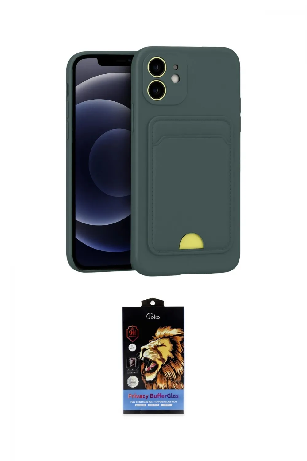 ieg™ iPhone 11 Kılıf Vadi Çizgi Prime - Siyah Buffer Hayalet Cam Ekran Koruyucu