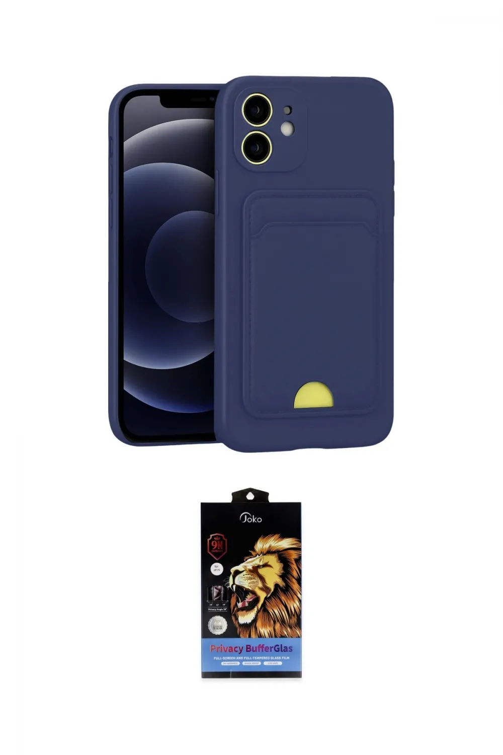 ieg™ iPhone 11 Kılıf Vadi Çizgi Prime - Siyah Buffer Hayalet Cam Ekran Koruyucu