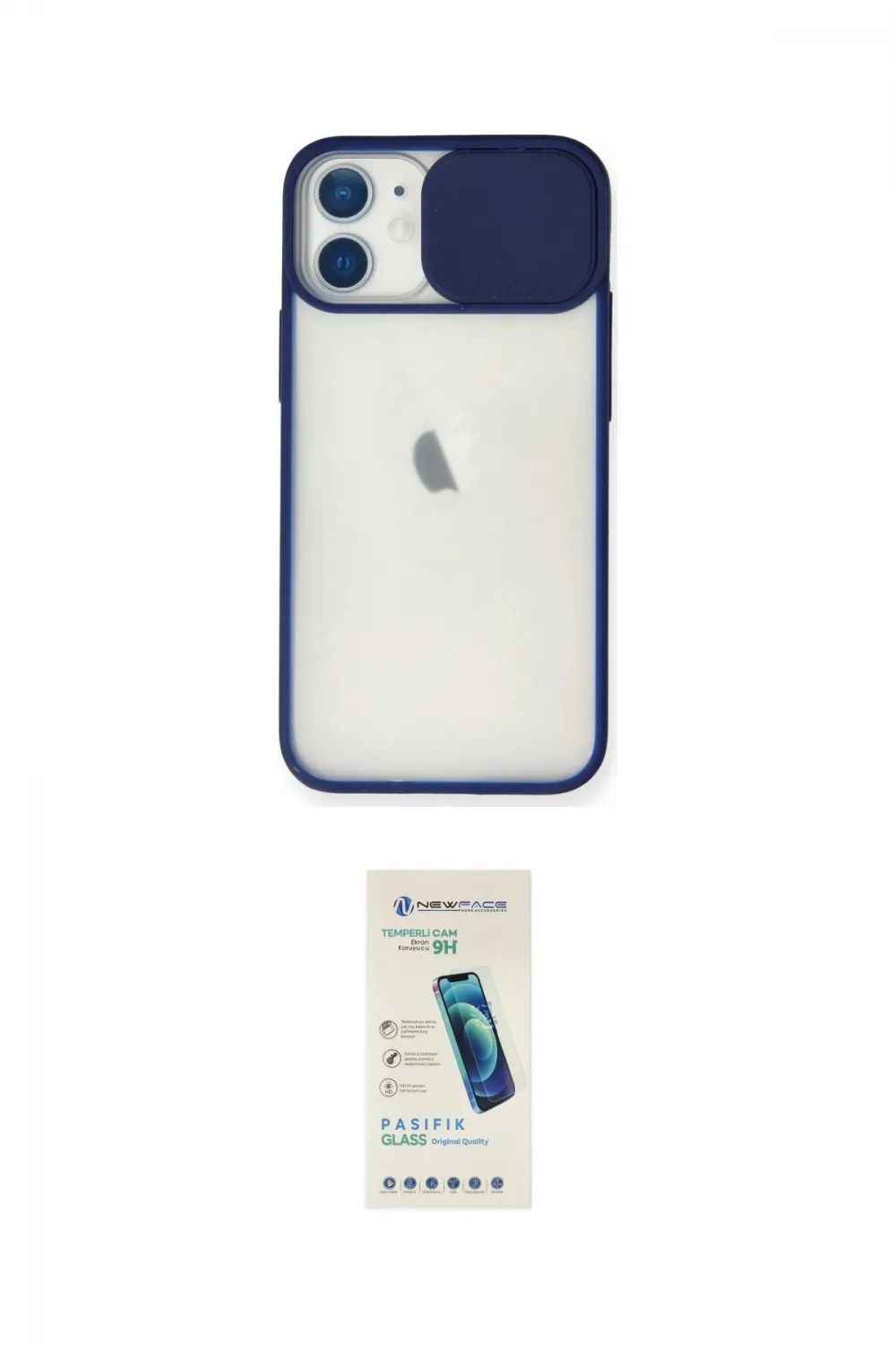 ieg™ iPhone 11 Kılıf Vadi Çizgi - Şeffaf Pasifik Cam Ekran Koruyucu