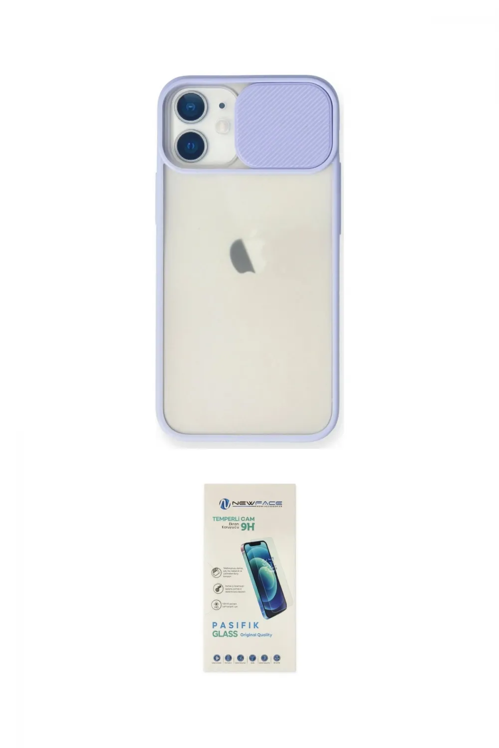 ieg™ iPhone 11 Kılıf Vadi Çizgi - Şeffaf Pasifik Cam Ekran Koruyucu