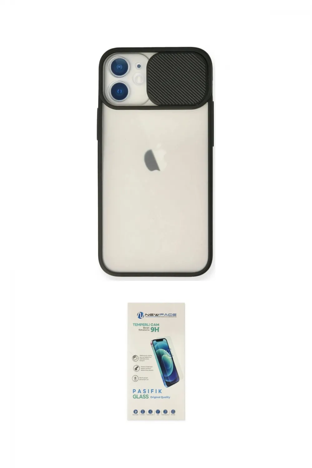 ieg™ iPhone 11 Kılıf Vadi Çizgi - Şeffaf Pasifik Cam Ekran Koruyucu