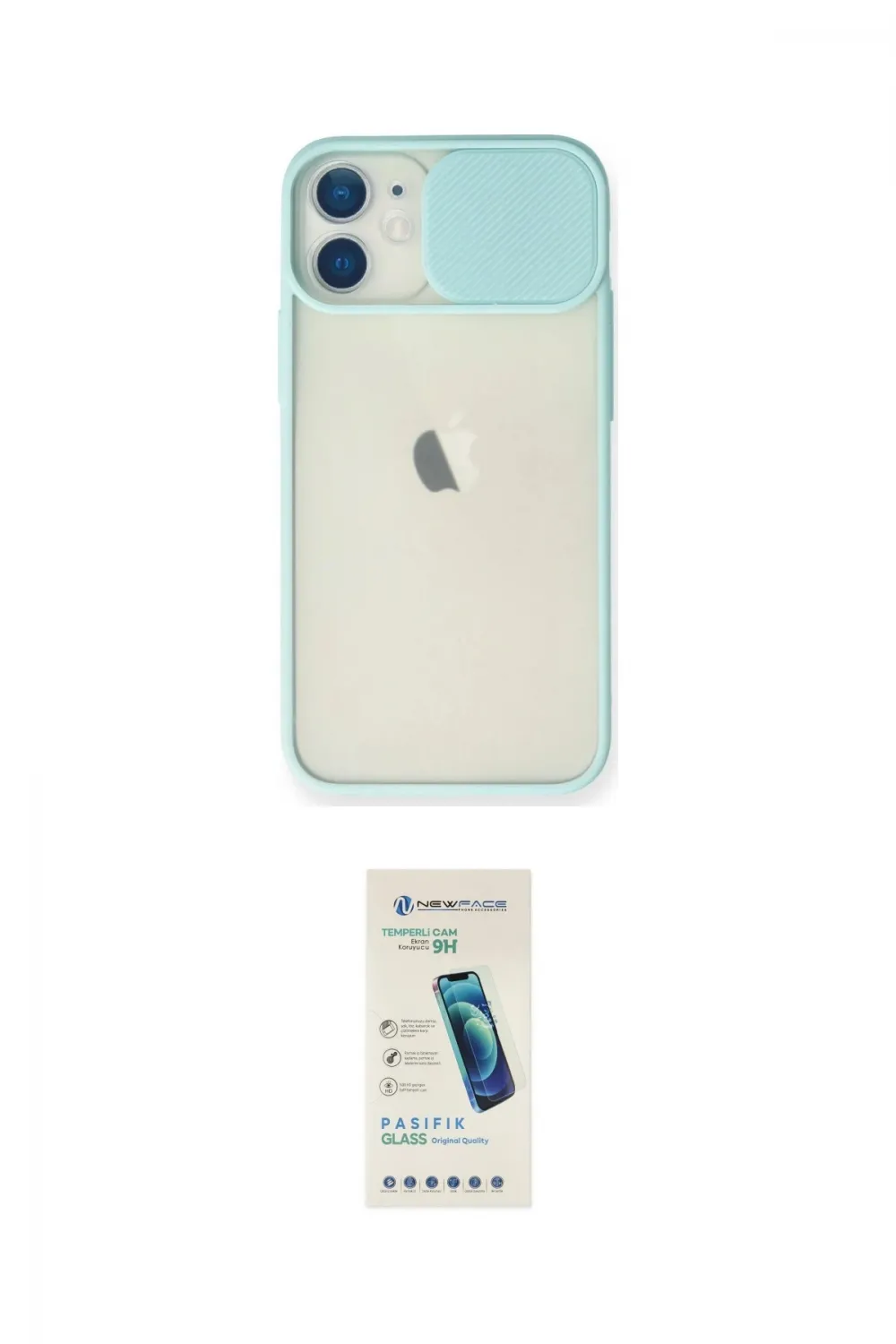 ieg™ iPhone 11 Kılıf Vadi Çizgi - Şeffaf Pasifik Cam Ekran Koruyucu