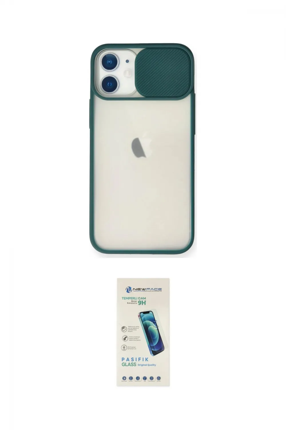 ieg™ iPhone 11 Kılıf Vadi Çizgi - Şeffaf Pasifik Cam Ekran Koruyucu