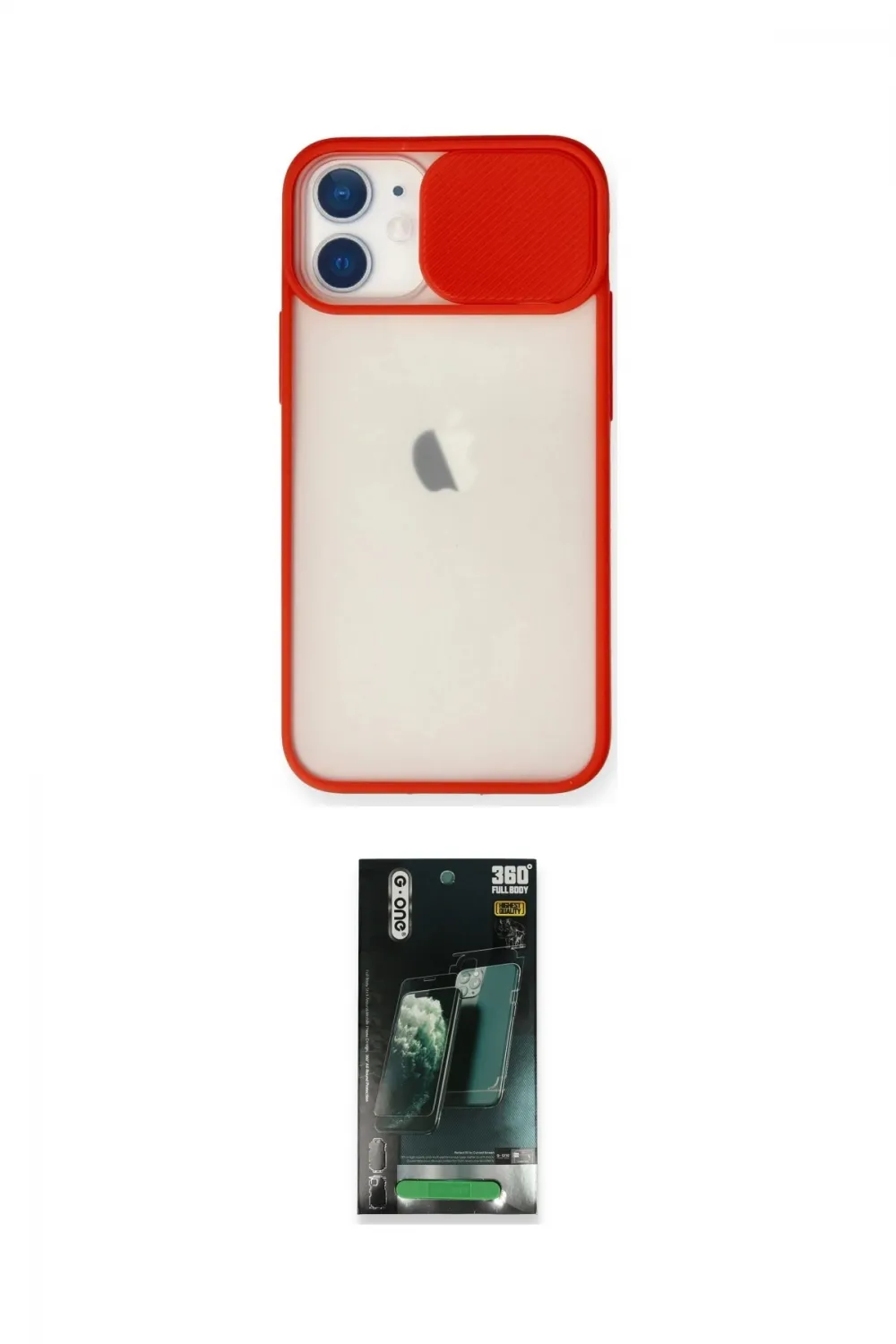 ieg™ iPhone 11 Kılıf Vadi Çizgi - Siyah 360 Mat Full Body Arka Koruyucu