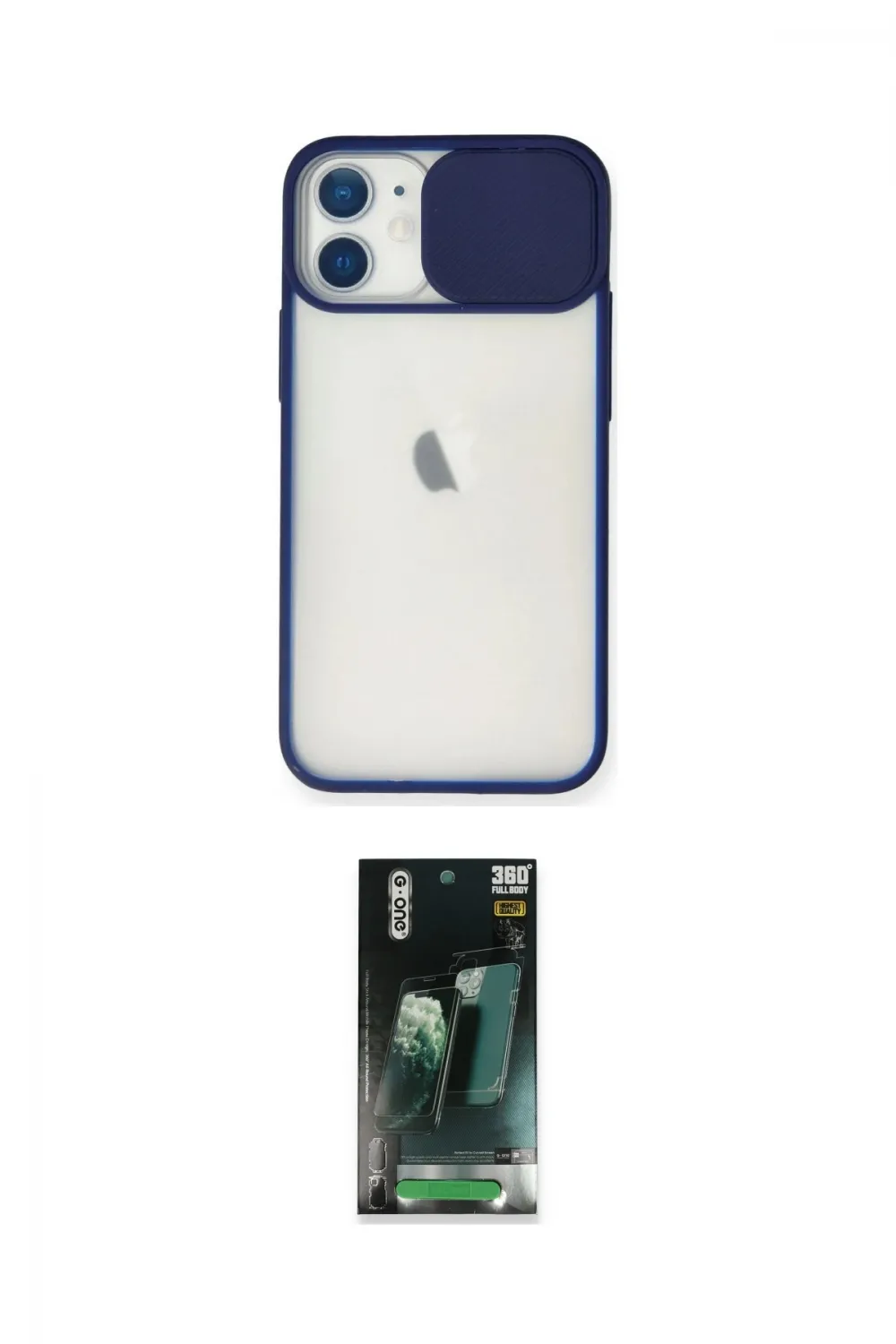 ieg™ iPhone 11 Kılıf Vadi Çizgi - Siyah 360 Mat Full Body Arka Koruyucu