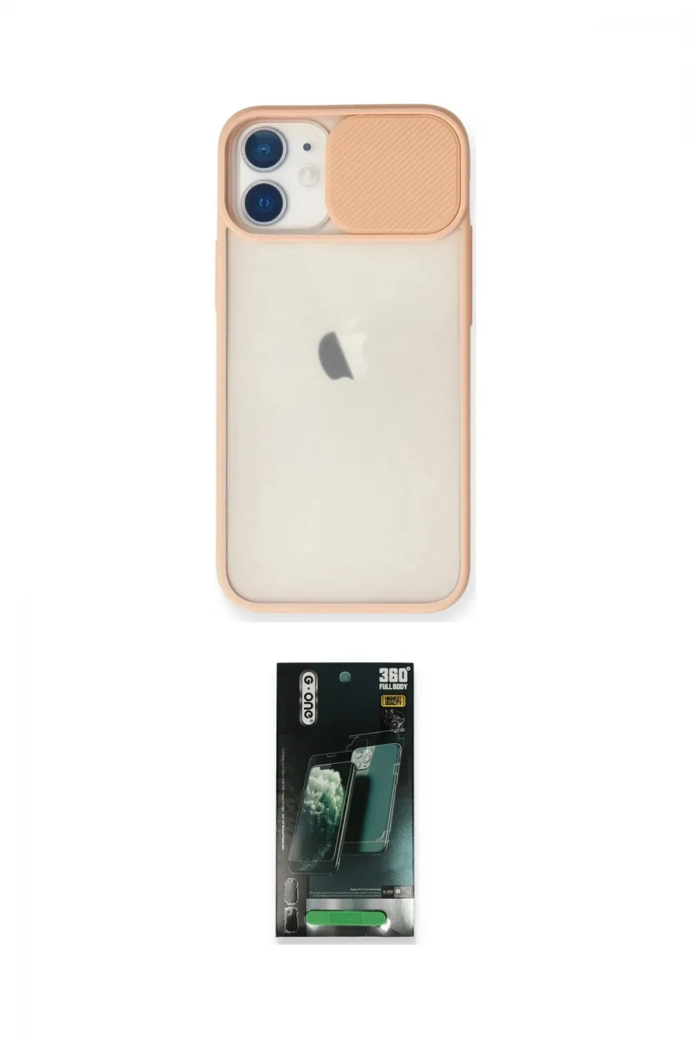 ieg™ iPhone 11 Kılıf Vadi Çizgi - Siyah 360 Mat Full Body Arka Koruyucu