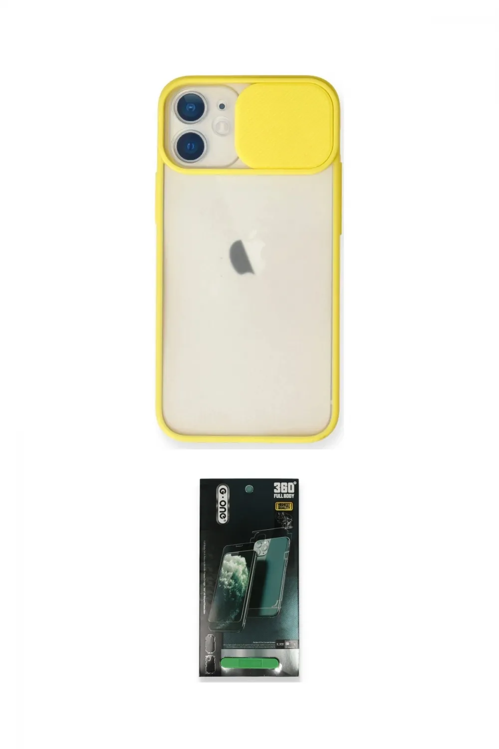 ieg™ iPhone 11 Kılıf Vadi Çizgi - Siyah 360 Mat Full Body Arka Koruyucu