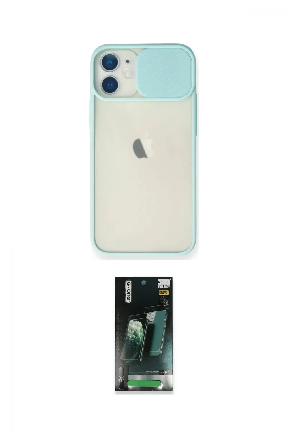 ieg™ iPhone 11 Kılıf Vadi Çizgi - Siyah 360 Mat Full Body Arka Koruyucu