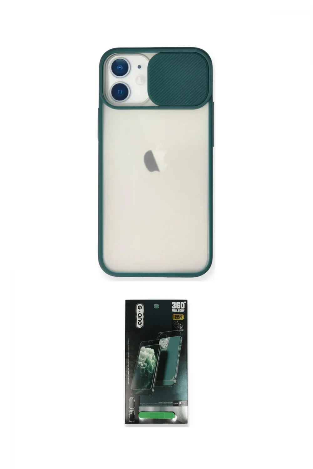 ieg™ iPhone 11 Kılıf Vadi Çizgi - Siyah 360 Mat Full Body Arka Koruyucu