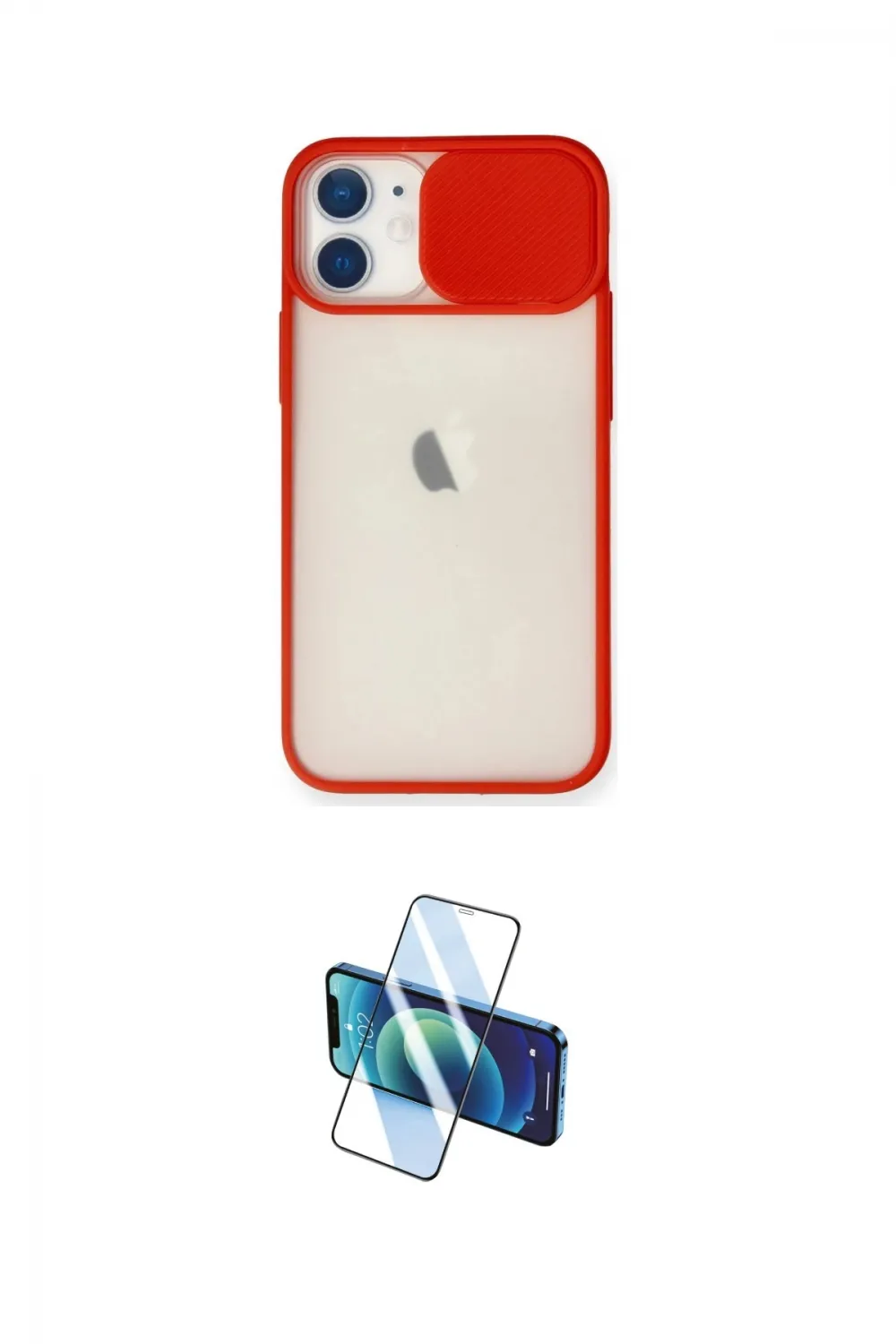 ieg™ iPhone 11 Kılıf Vadi Çizgi - Siyah 3D Antistatik Cam Ekran Koruyucu