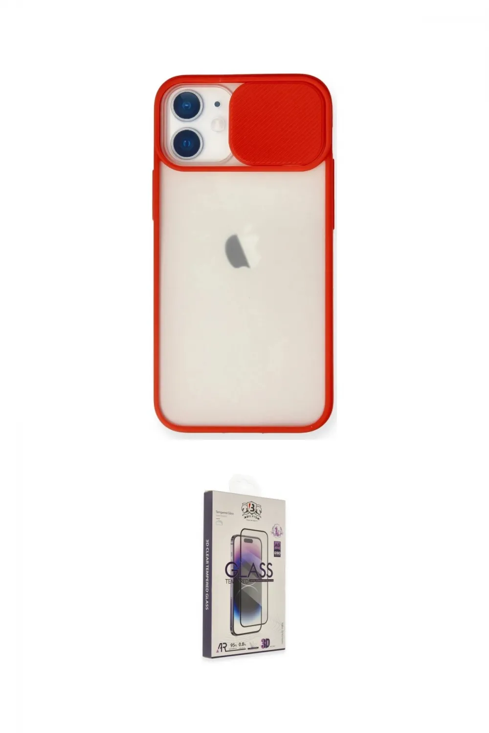 ieg™ iPhone 11 Kılıf Vadi Çizgi - Siyah Bilvis 3D Cam Ekran Koruyucu