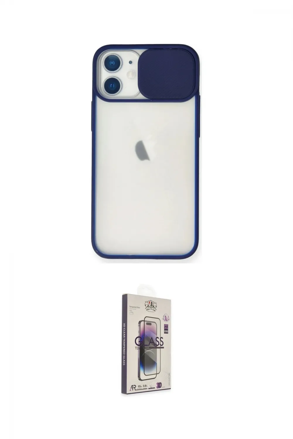 ieg™ iPhone 11 Kılıf Vadi Çizgi - Siyah Bilvis 3D Cam Ekran Koruyucu