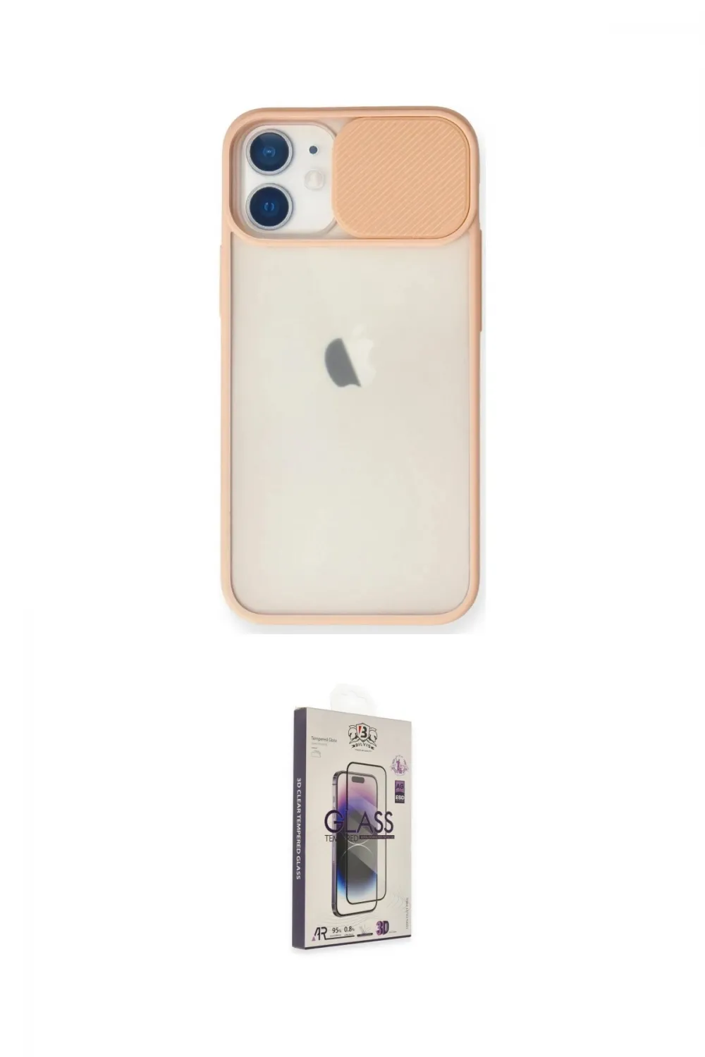 ieg™ iPhone 11 Kılıf Vadi Çizgi - Siyah Bilvis 3D Cam Ekran Koruyucu