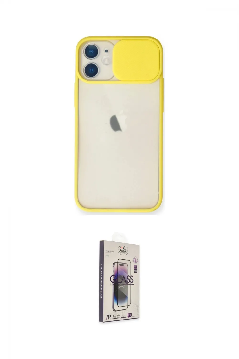ieg™ iPhone 11 Kılıf Vadi Çizgi - Siyah Bilvis 3D Cam Ekran Koruyucu
