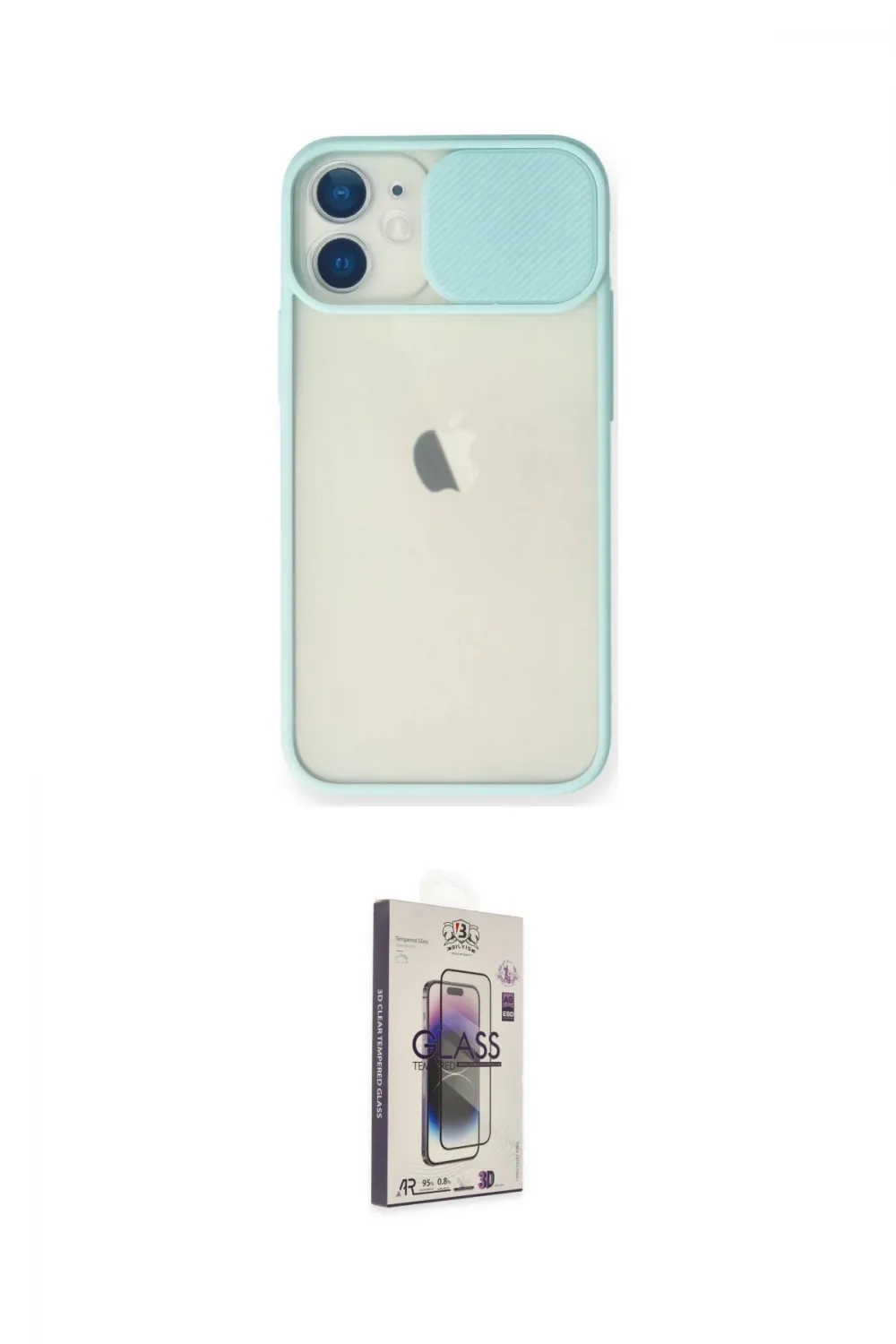 ieg™ iPhone 11 Kılıf Vadi Çizgi - Siyah Bilvis 3D Cam Ekran Koruyucu