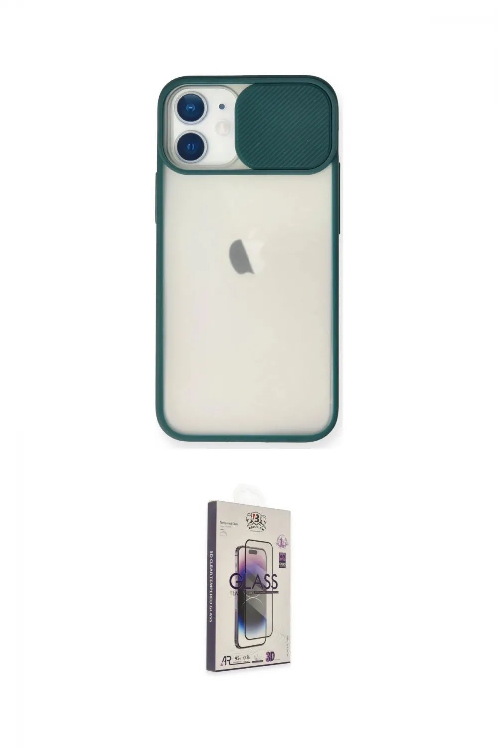 ieg™ iPhone 11 Kılıf Vadi Çizgi - Siyah Bilvis 3D Cam Ekran Koruyucu