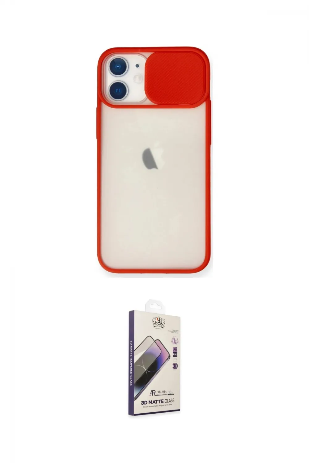 ieg™ iPhone 11 Kılıf Vadi Çizgi - Siyah Bilvis 3D Mat Cam Ekran Koruyucu