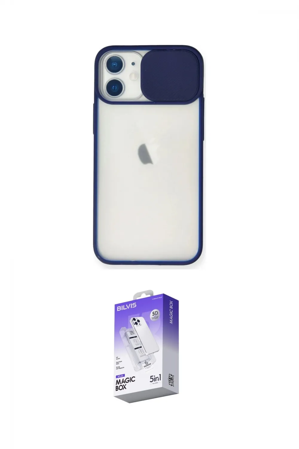 ieg™ iPhone 11 Kılıf Vadi Çizgi - Siyah Bilvis 5in1 3D Magic Cam Ekran Koruyucu