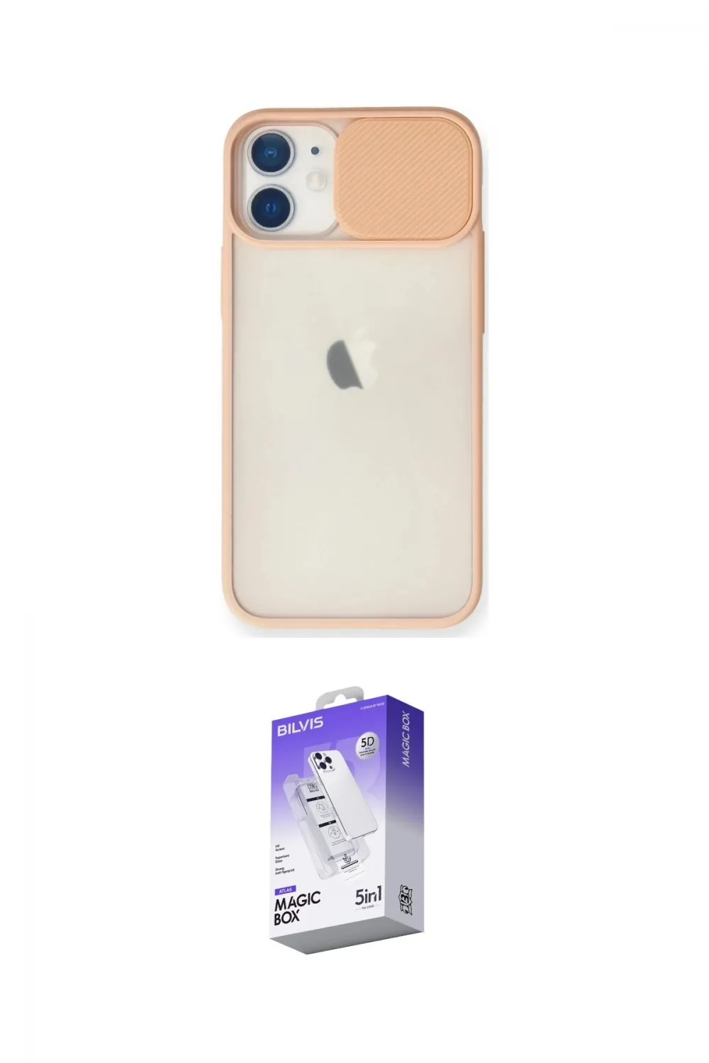 ieg™ iPhone 11 Kılıf Vadi Çizgi - Siyah Bilvis 5in1 3D Magic Cam Ekran Koruyucu