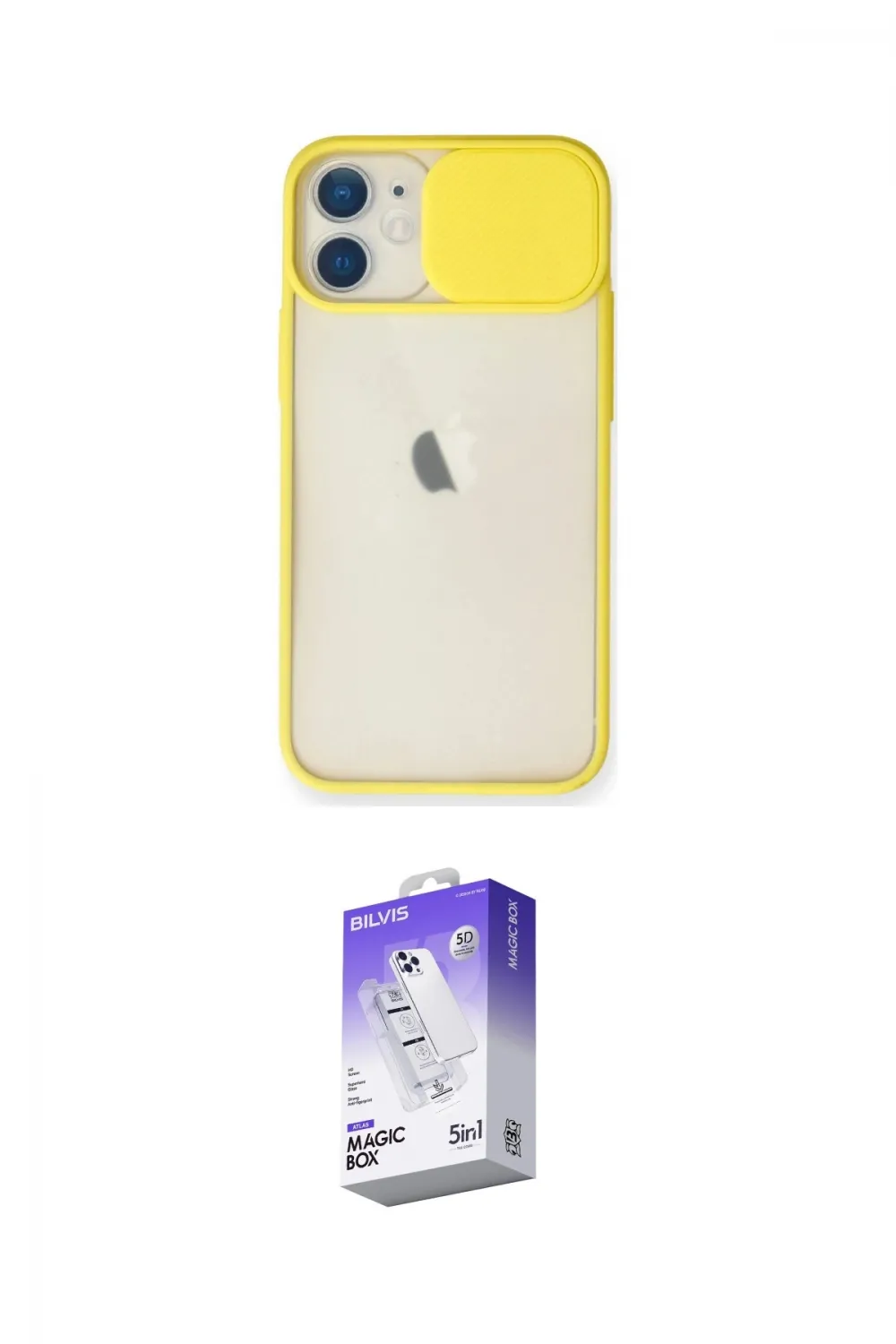 ieg™ iPhone 11 Kılıf Vadi Çizgi - Siyah Bilvis 5in1 3D Magic Cam Ekran Koruyucu