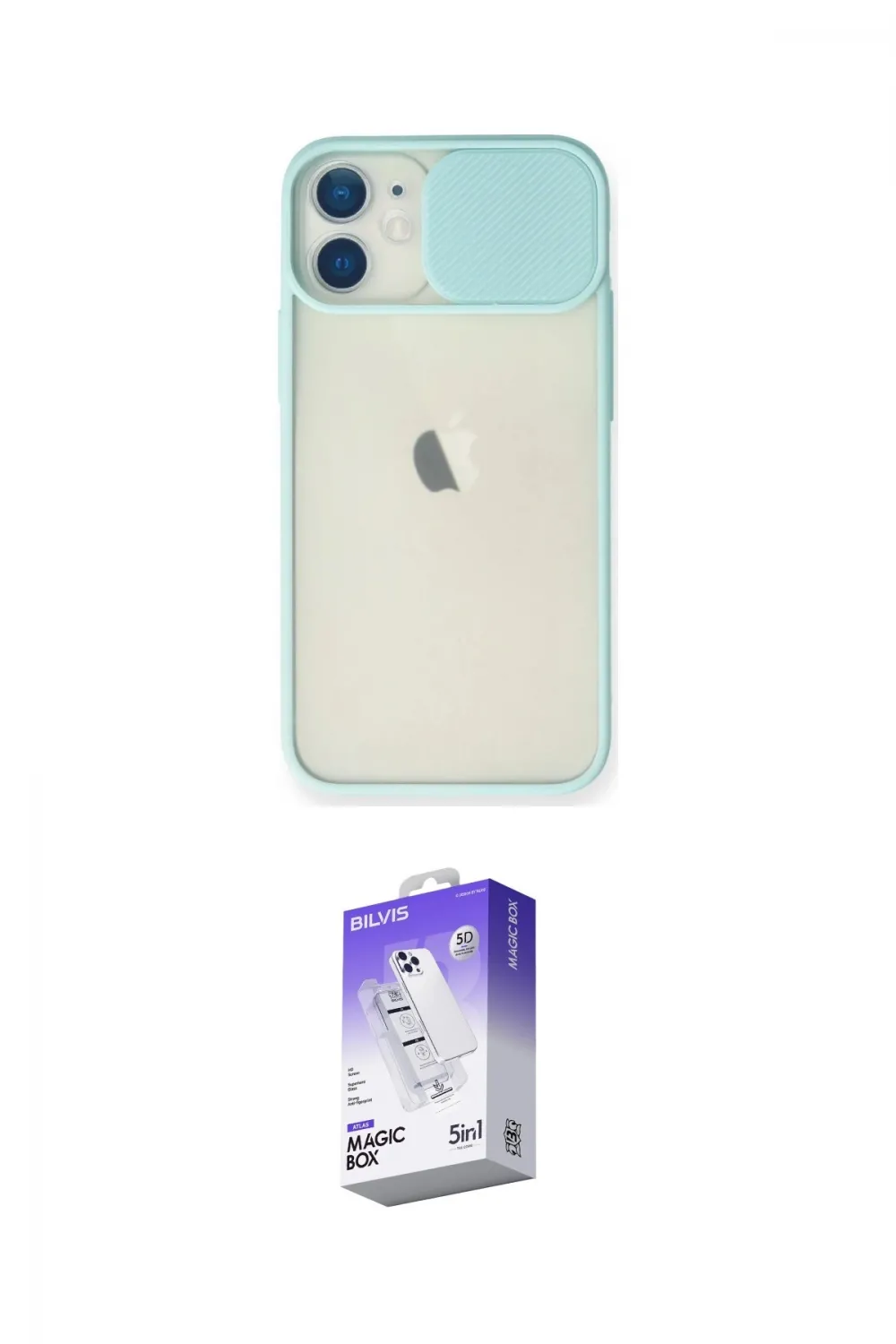 ieg™ iPhone 11 Kılıf Vadi Çizgi - Siyah Bilvis 5in1 3D Magic Cam Ekran Koruyucu