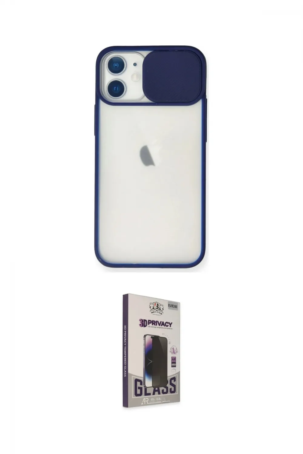 ieg™ iPhone 11 Kılıf Vadi Çizgi - Siyah Bilvis Hayalet Cam Ekran Koruyucu