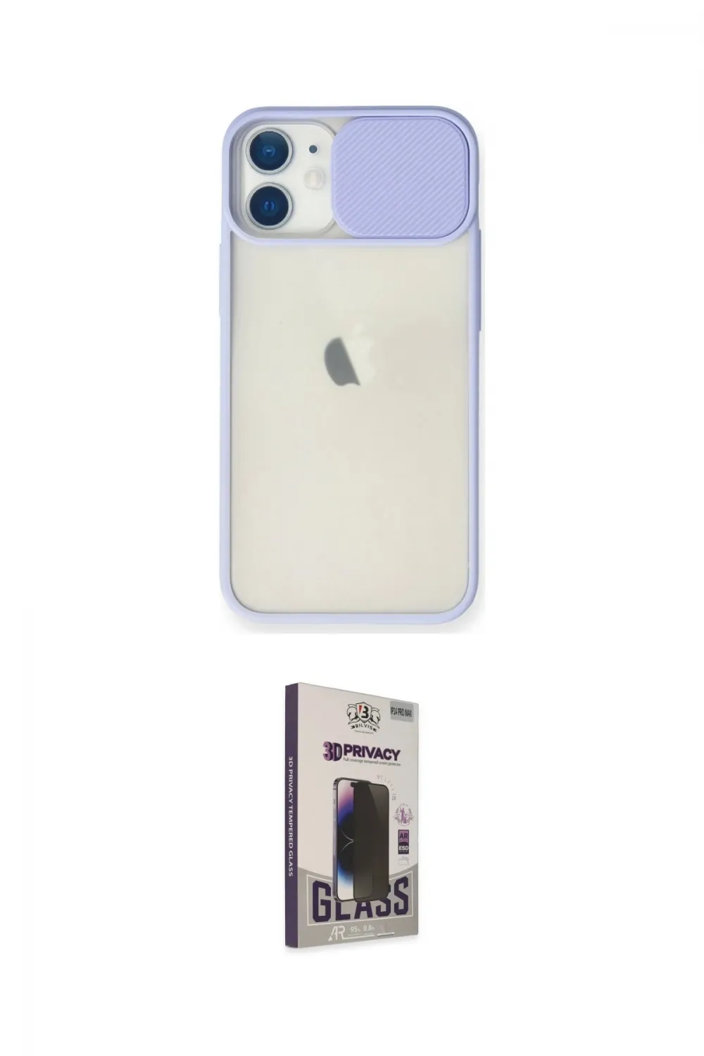 ieg™ iPhone 11 Kılıf Vadi Çizgi - Siyah Bilvis Hayalet Cam Ekran Koruyucu