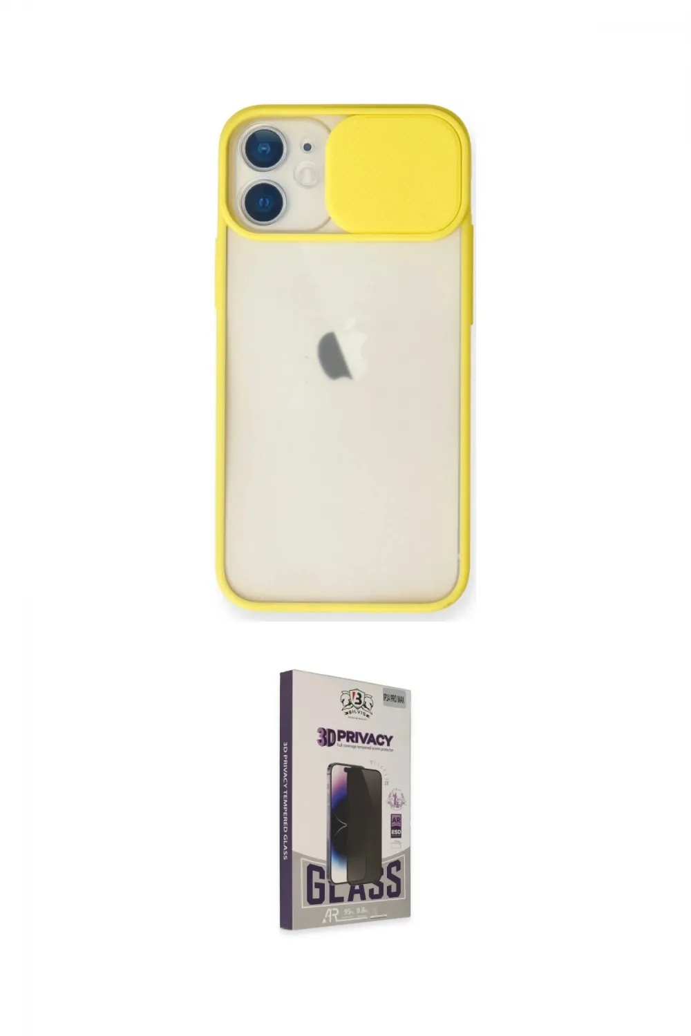 ieg™ iPhone 11 Kılıf Vadi Çizgi - Siyah Bilvis Hayalet Cam Ekran Koruyucu