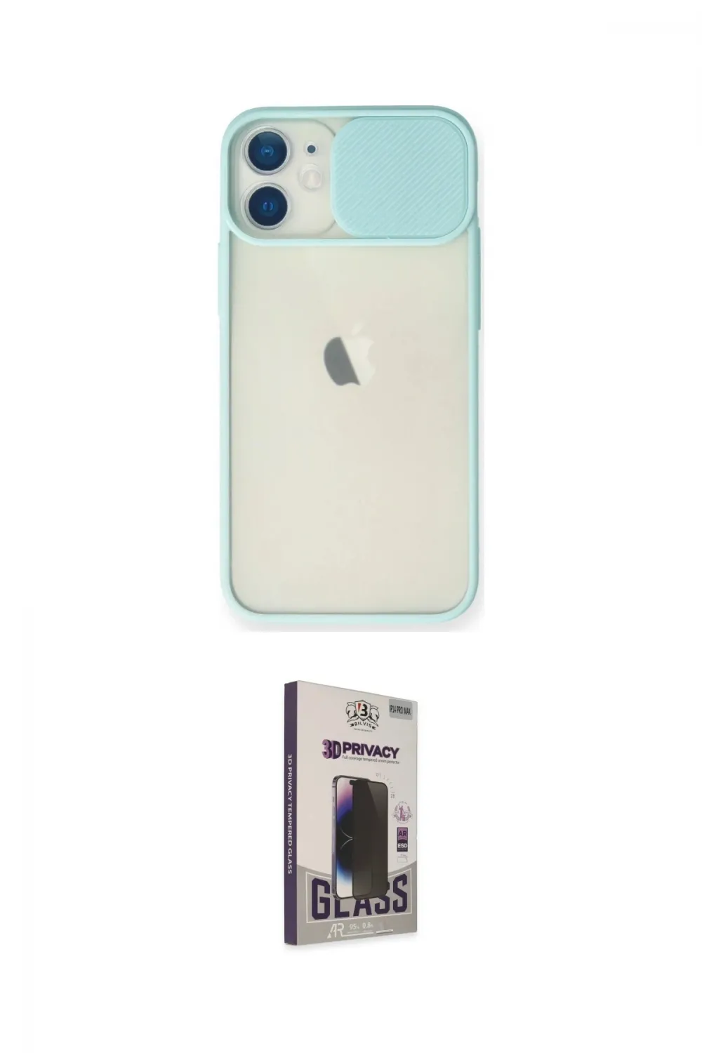 ieg™ iPhone 11 Kılıf Vadi Çizgi - Siyah Bilvis Hayalet Cam Ekran Koruyucu