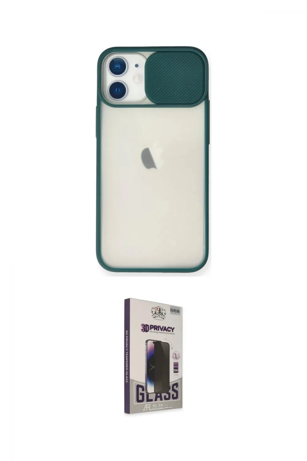 ieg™ iPhone 11 Kılıf Vadi Çizgi - Siyah Bilvis Hayalet Cam Ekran Koruyucu