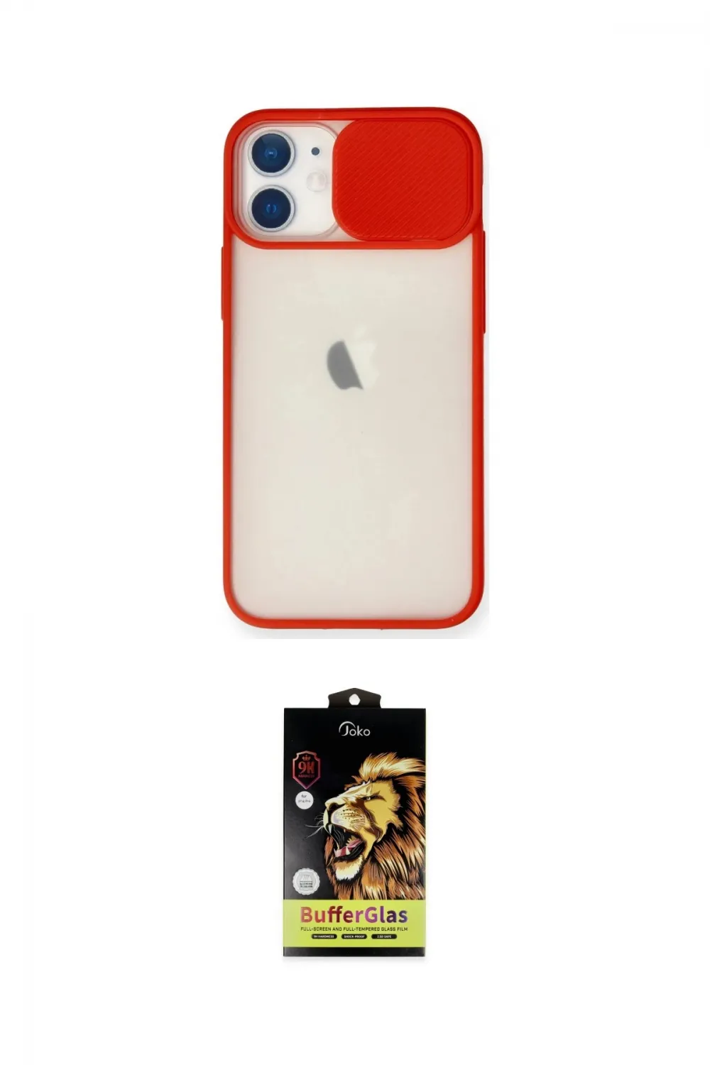 ieg™ iPhone 11 Kılıf Vadi Çizgi - Siyah Buffer Cam Ekran Koruyucu
