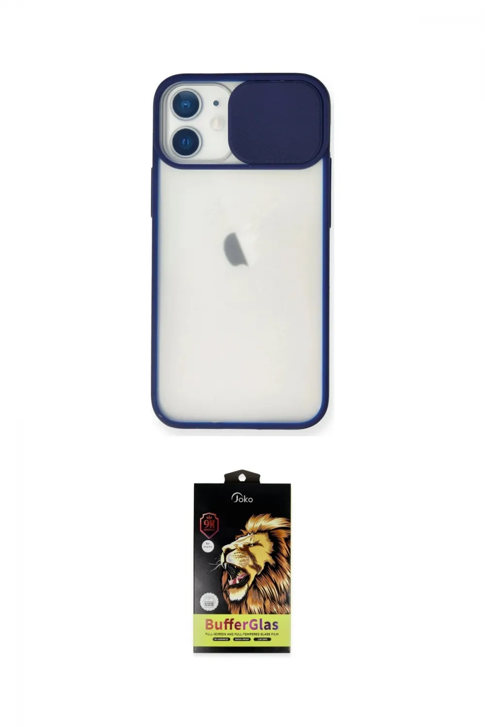 ieg™ iPhone 11 Kılıf Vadi Çizgi - Siyah Buffer Cam Ekran Koruyucu